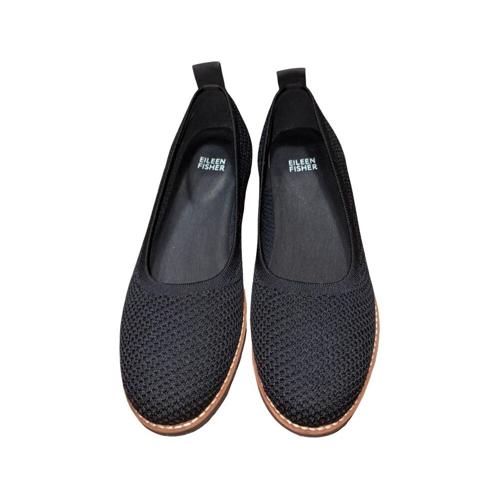 Eileen Fisher ETTA Black Knit Flats     Size: 8.5